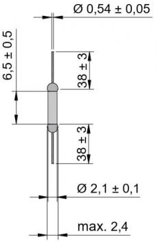 Thermal Fuse P-1A-F Serie AC 250V 1A / 102°C ... 150°C